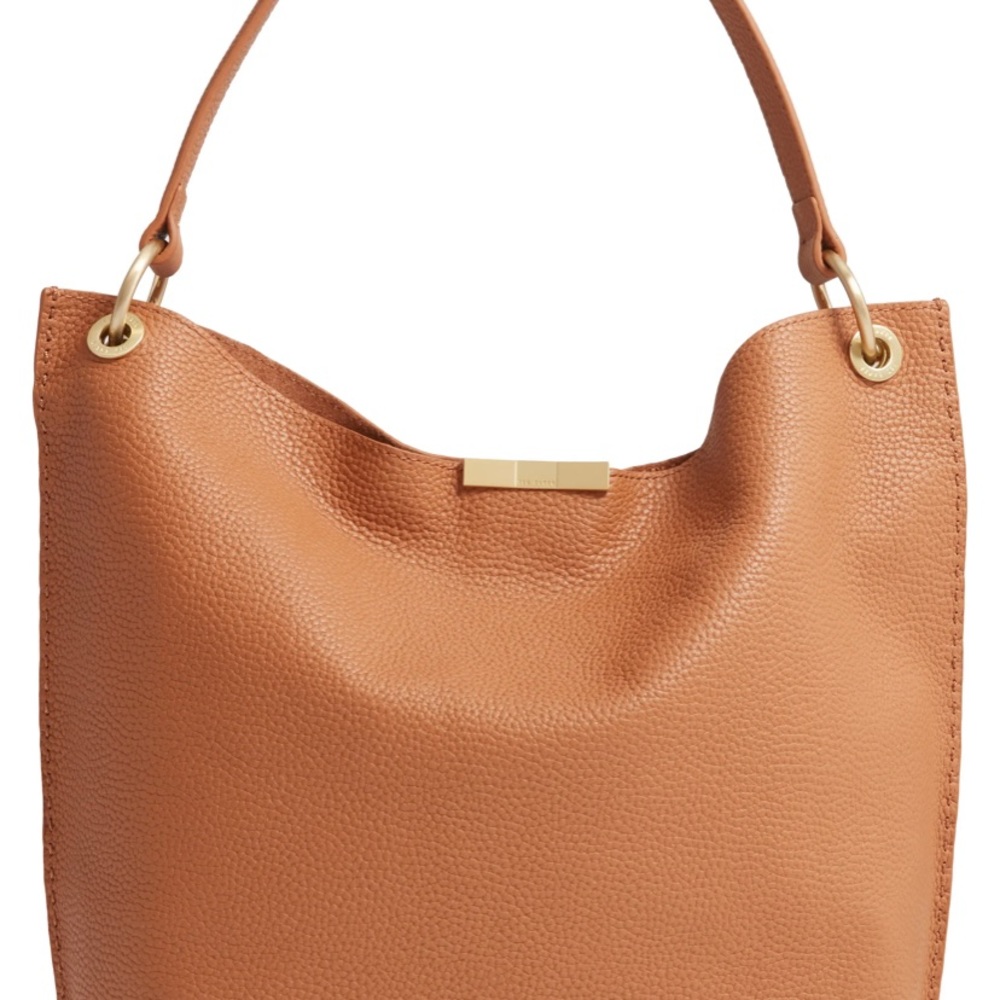 Tan Leather Shoulder Hobo Bag